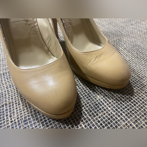 Charles David Heels Size 10B Platform Leather Tan 4.5” Heel Made In Spain - Picture 10 of 13